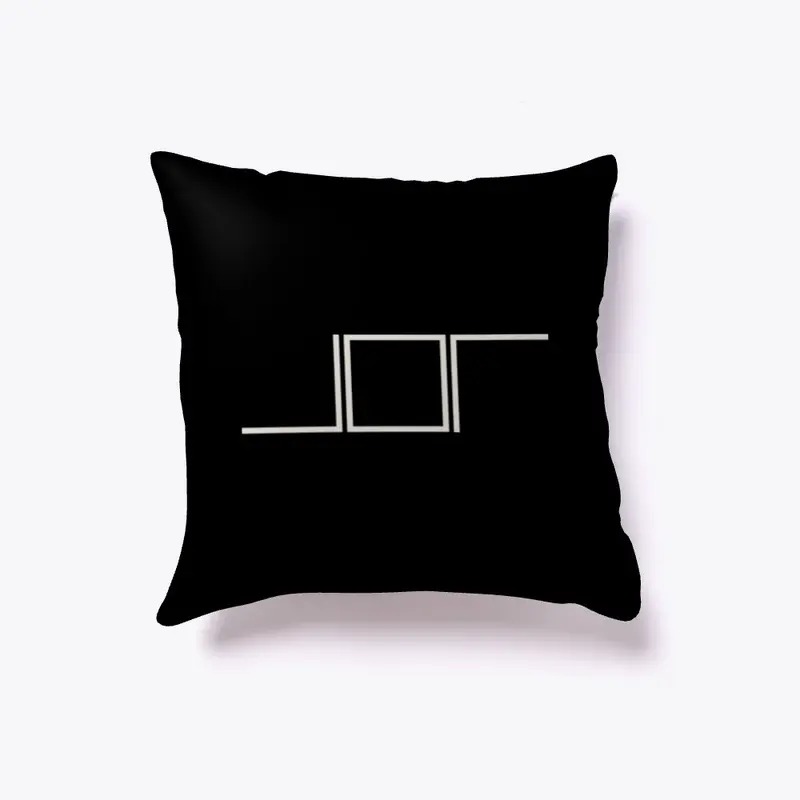 Mat black logo pillow